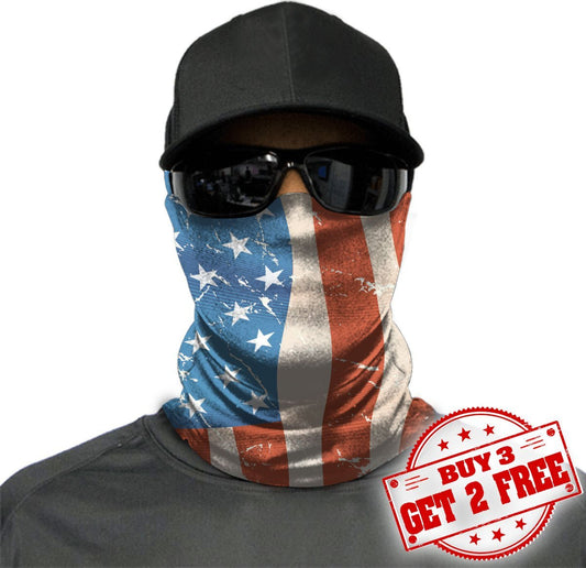 WelcomeNative American Flag Bandana Face Mask, Patriotic Neck Gaiter #07
