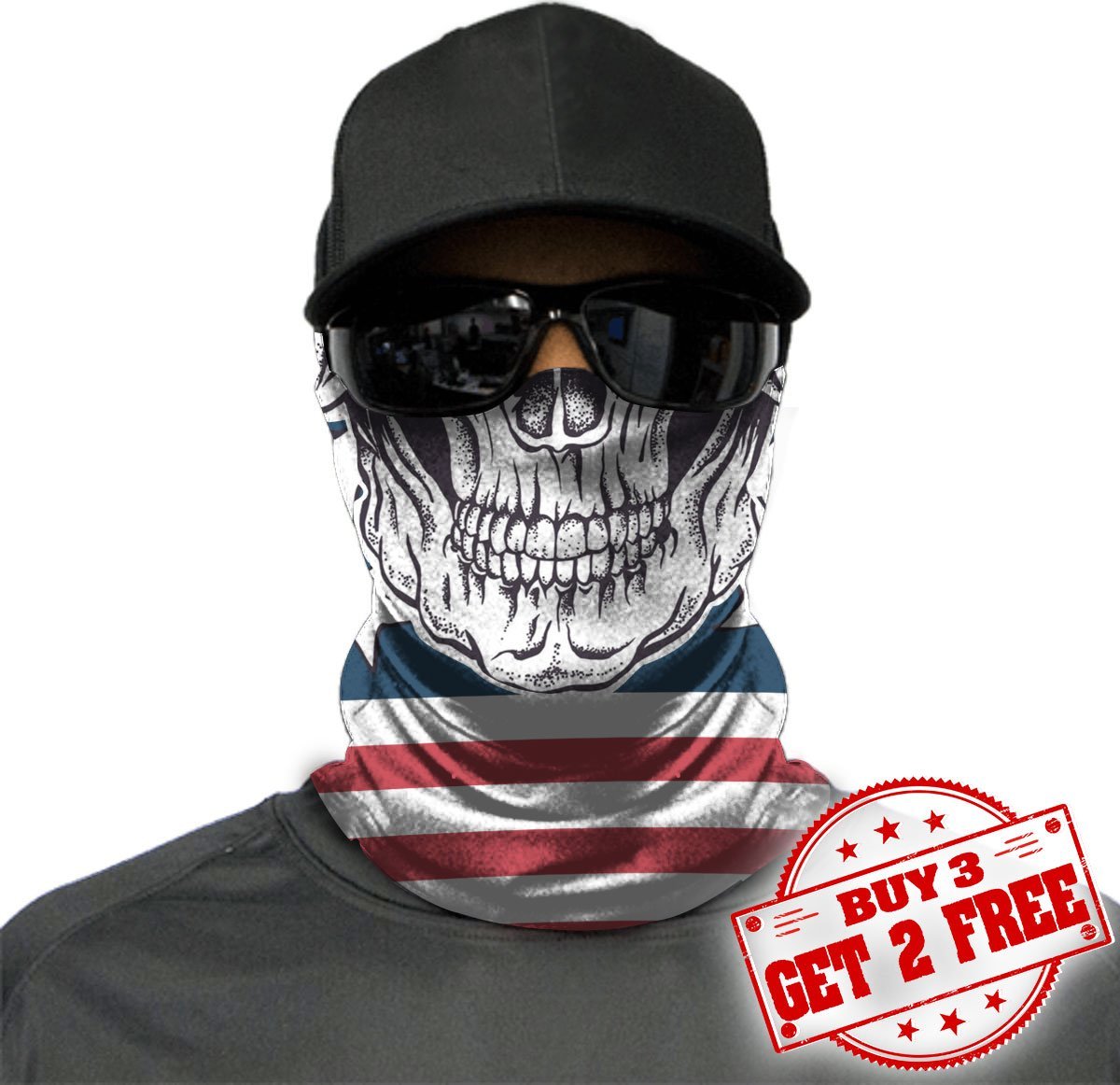 WelcomeNative American Flag Bandana Face Mask, Patriotic Neck Gaiter #25