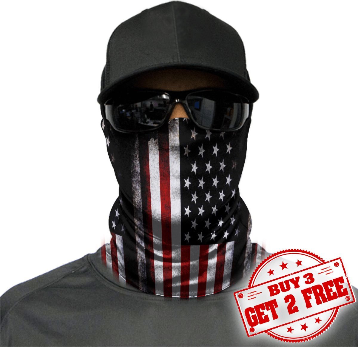WelcomeNative American Flag Bandana Face Mask, Patriotic Neck Gaiter #01