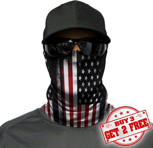 WelcomeNative American Flag Bandana Face Mask, Patriotic Neck Gaiter #01