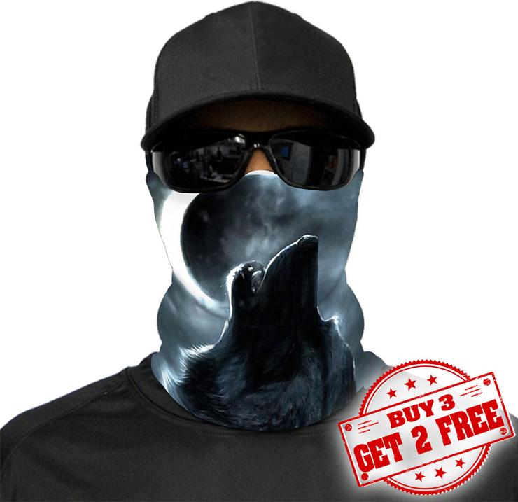 Welcomenatives Wolf Head Bandana Face Mask, Neck Gaiter #09