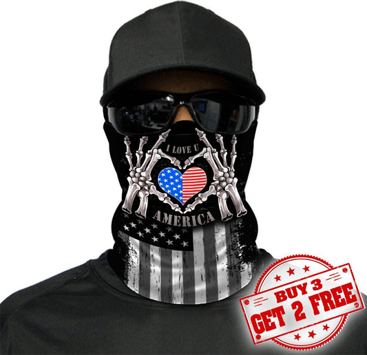 WelcomeNative American Flag Bandana Face Mask, Patriotic Neck Gaiter #08