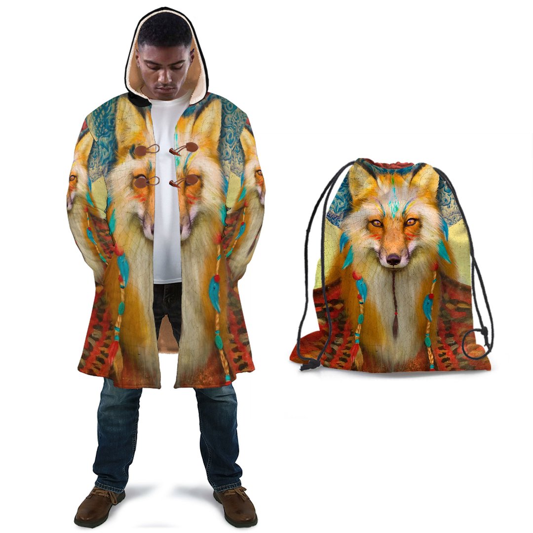 WelcomeNative Yellow Wolf Native 3D Dream Cloak, All Over Print Dream Cloak, Native American