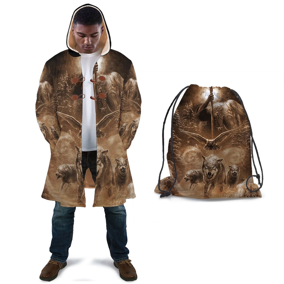 WelcomeNative Wolf Warrior 3D Dream Cloak, All Over Print Dream Cloak, Native American