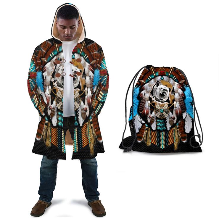 WelcomeNative Bear Feather 3D Dream Cloak, All Over Print Dream Cloak, Native American