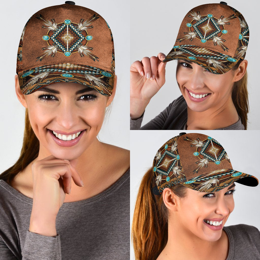 WelcomeNative Mandala Brown Native AmericanCap, 3D Cap , All Over Print Cap