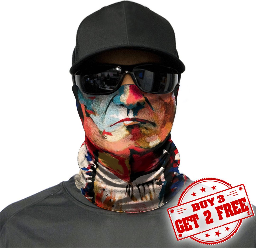 WelcomeNative Chief Head Bandana Face Mask, Native American Neck Gaiter #08