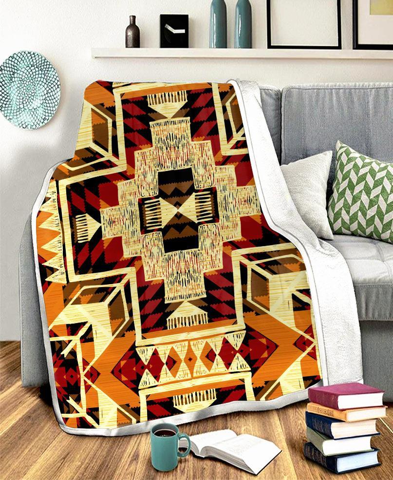 WelcomeNative Native Pattern Fleece Blanket, 3D Fleece Blanket, All Over Print, Native American