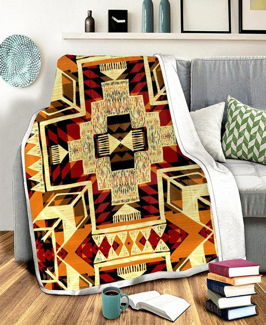 WelcomeNative Native Pattern Fleece Blanket, 3D Fleece Blanket, All Over Print, Native American