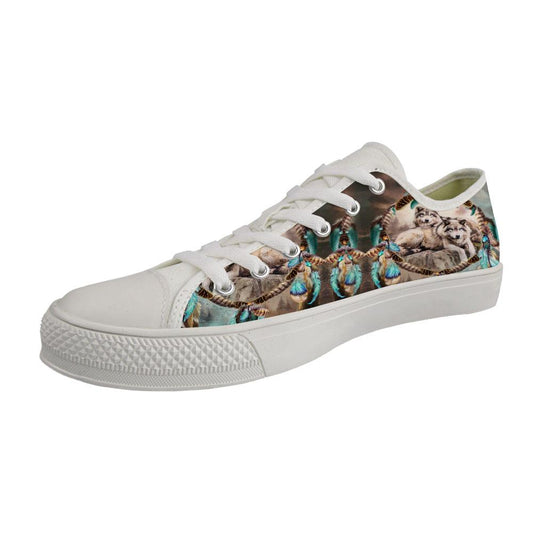 WelcomeNative Wolf Feather Shoes, 3D Shoes, All Over Print Shoes