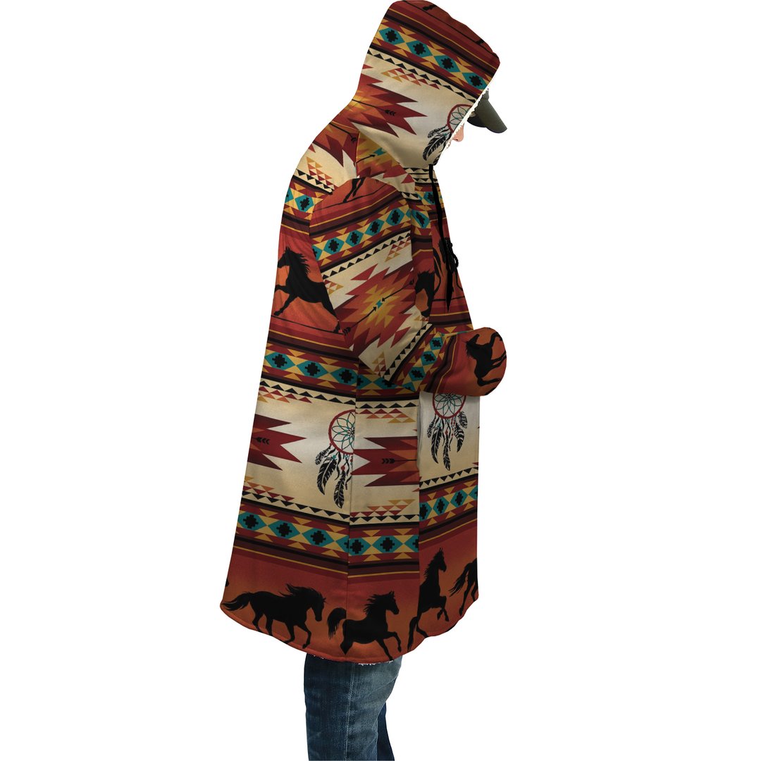 WelcomeNative Horse Pattern Native 3D Dream Cloak, All Over Print Dream Cloak, Native American