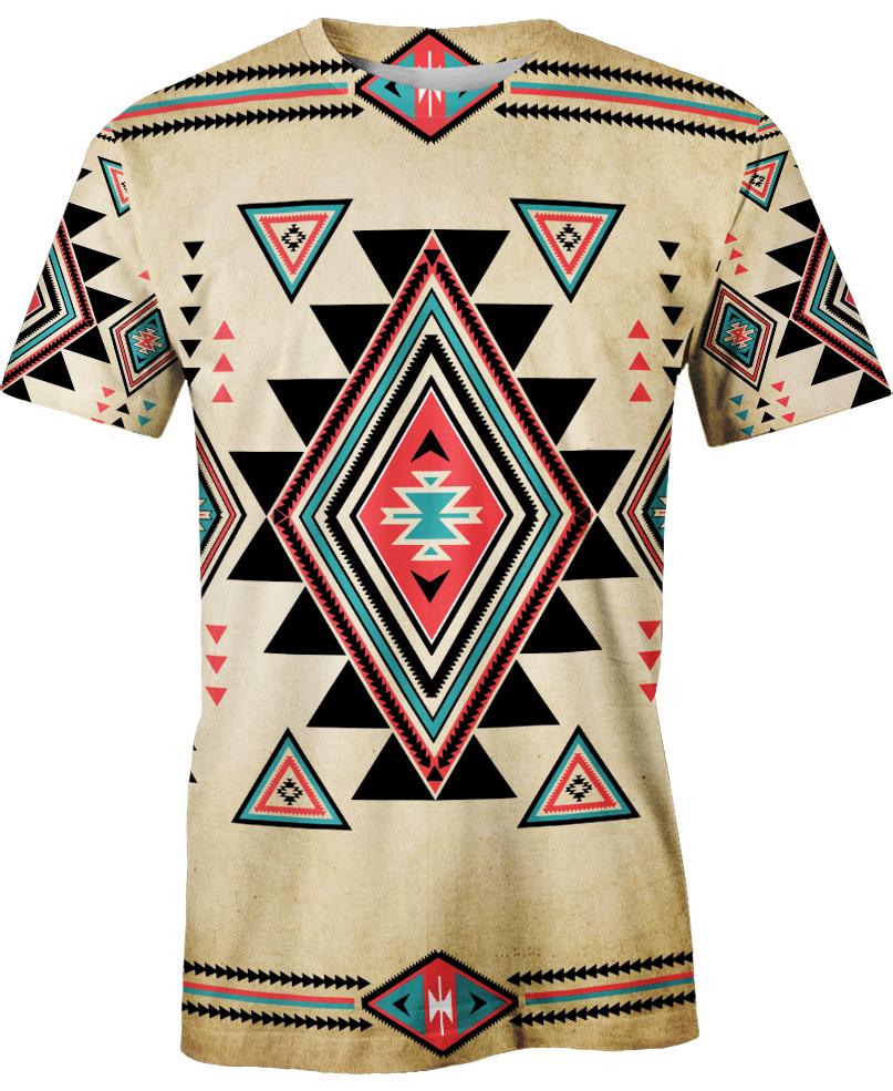 WelcomeNative 3D Ancient Pattern T Shirt, 3D T Shirt, All Over Print T Shirt, Native American
