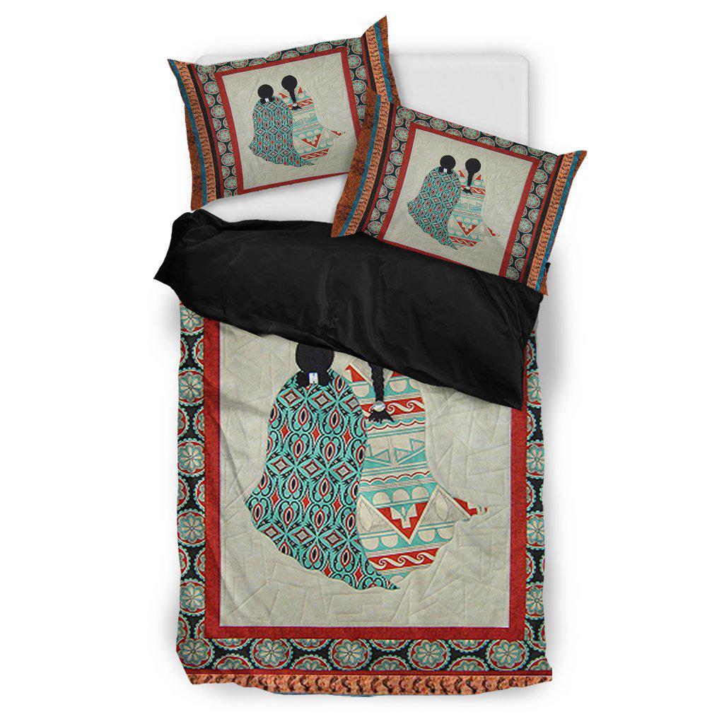 WelcomeNative Two Girls Motifs Bedding Set, 3D Bedding Set, All Over Print, Native American