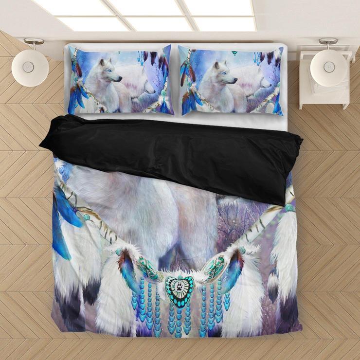 WelcomeNative Native Wolf Dream - 3D Bedding Set Bedding Set, 3D Bedding Set, All Over Print, Native American