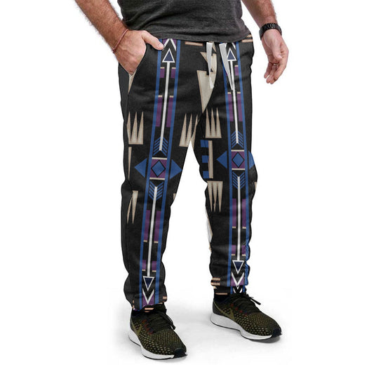 WelcomeNative Blue Pattern Native Sweatpants, 3D Sweatpants, All Over Print Sweatpants