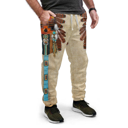 WelcomeNative Native Feather Sweatpants, 3D Sweatpants, All Over Print Sweatpants