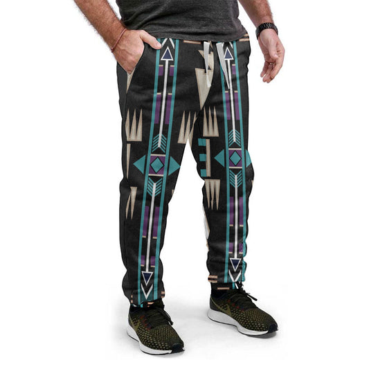 WelcomeNative Teal Pattern Native Sweatpants, 3D Sweatpants, All Over Print Sweatpants