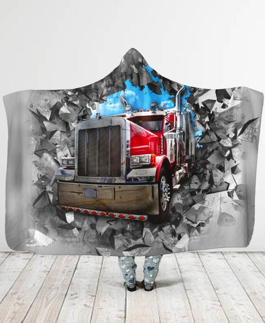 WelcomeNative Grey Trucker Hooded Blanket, All Over Print, Native American