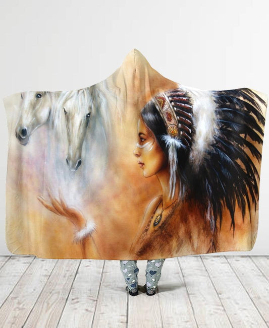 WelcomeNative Native Hooded Blanket, All Over Print, Native American