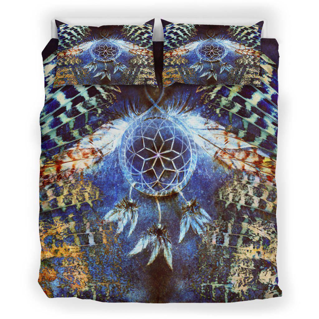 WelcomeNative Blue Dreamcatcher Bedding Set, 3D Bedding Set, All Over Print, Native American