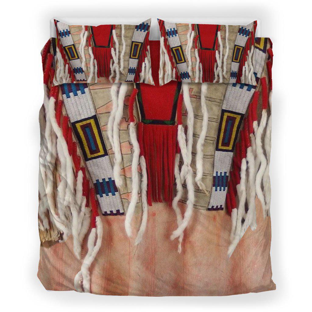 WelcomeNative White Fringed Wire Bedding Set, 3D Bedding Set, All Over Print, Native American