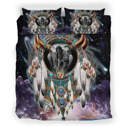 WelcomeNative Black Buffalo Spirit Bedding Set, 3D Bedding Set, All Over Print, Native American