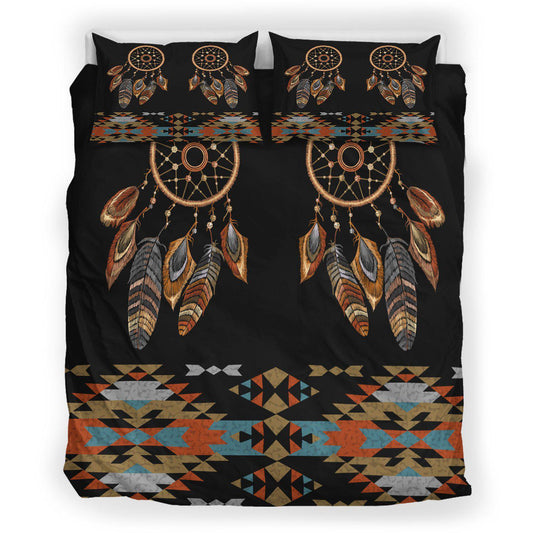 WelcomeNative Native Black Background Bedding Set, 3D Bedding Set, All Over Print, Native American