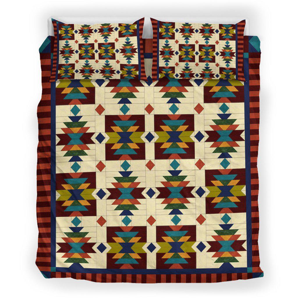 WelcomeNative Native Reticle Pattern Bedding Set, 3D Bedding Set, All Over Print, Native American