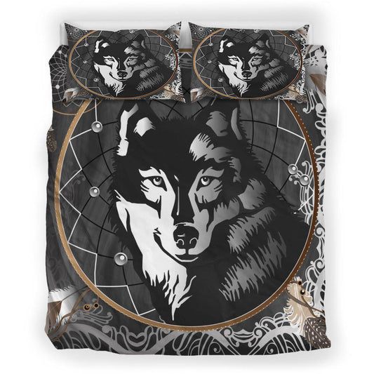 Native Black White Wolf