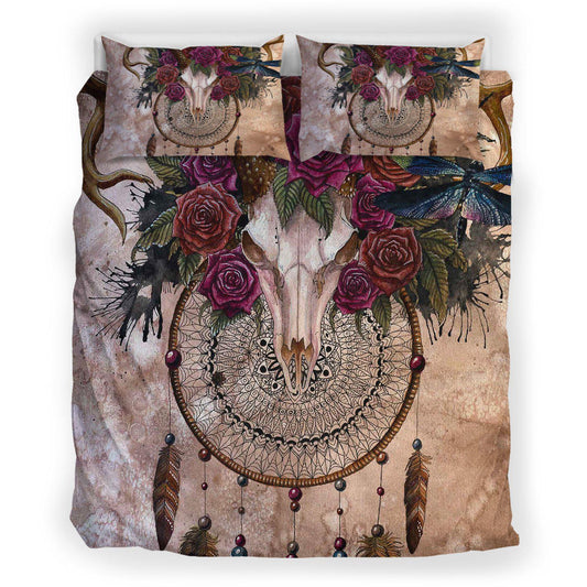 WelcomeNative Buffalo Skull Bedding Set, 3D Bedding Set, All Over Print, Native American