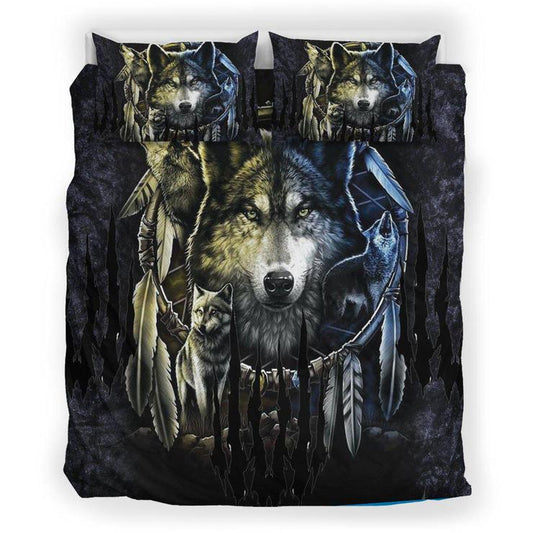 WelcomeNative Wolf Native - 3DBedding Set Bedding Set, 3D Bedding Set, All Over Print, Native American