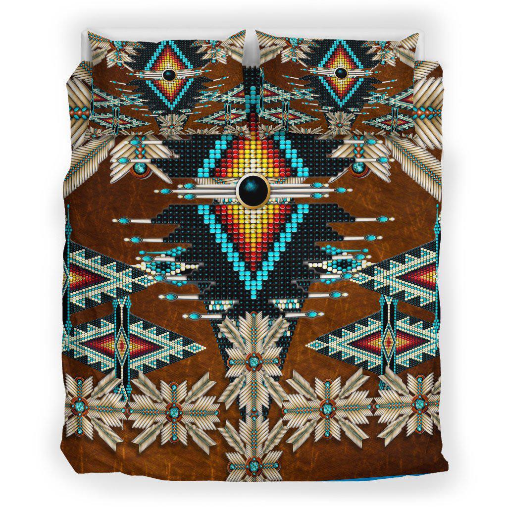 WelcomeNative Pattern Brown Bedding Set, 3D Bedding Set, All Over Print, Native American
