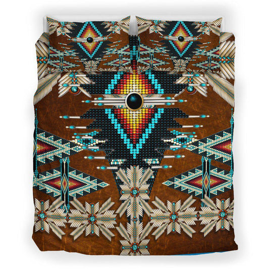 WelcomeNative Pattern Brown Bedding Set, 3D Bedding Set, All Over Print, Native American