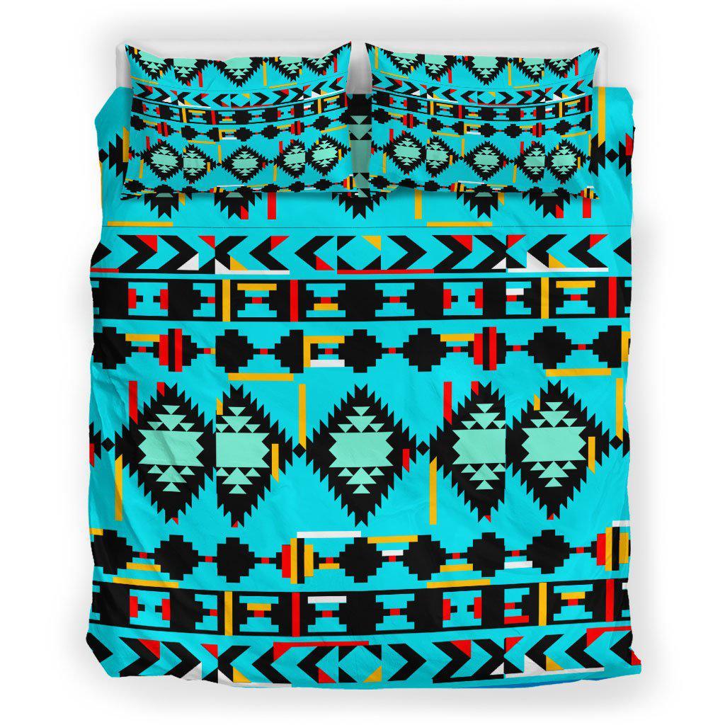WelcomeNative Native Green Pattern Bedding Set, 3D Bedding Set, All Over Print, Native American