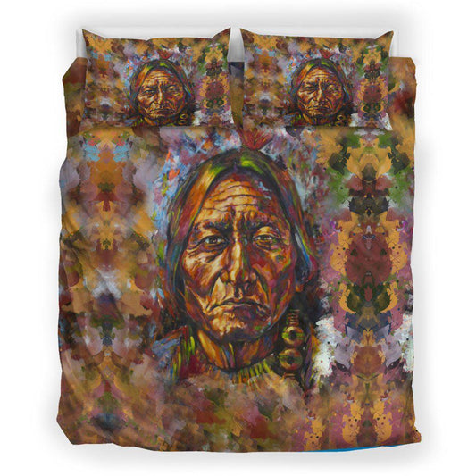 WelcomeNative Native Chief Bed Bedding Set, 3D Bedding Set, All Over Print, Native American