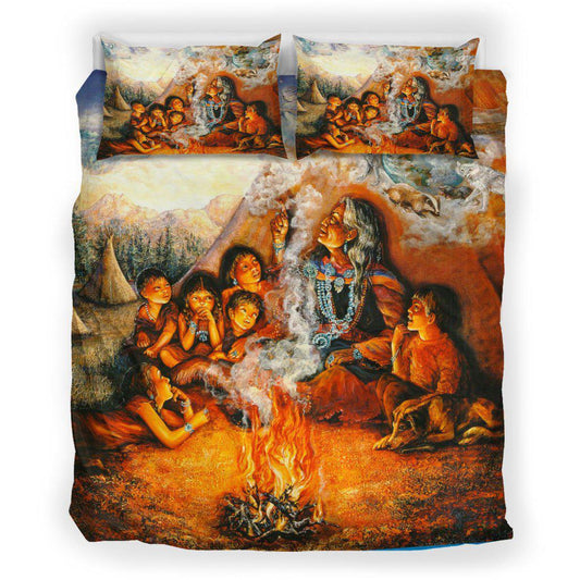 WelcomeNative Native Brilliant Fire Bedding Set, 3D Bedding Set, All Over Print, Native American