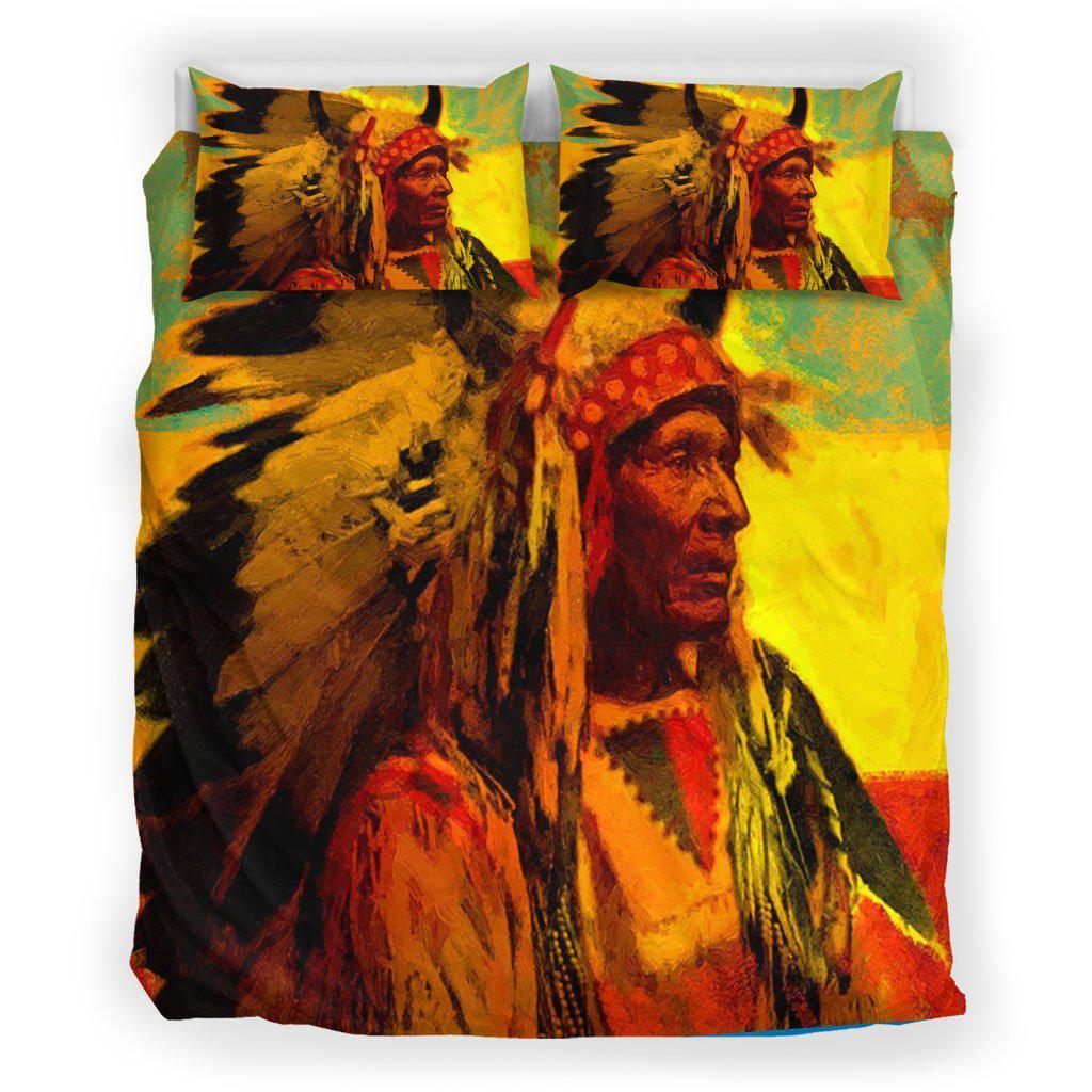 WelcomeNative Native Power Chief Bedding Set, 3D Bedding Set, All Over Print, Native American