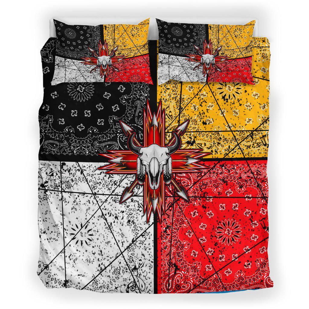 WelcomeNative Color Combination Bedding Set, 3D Bedding Set, All Over Print, Native American