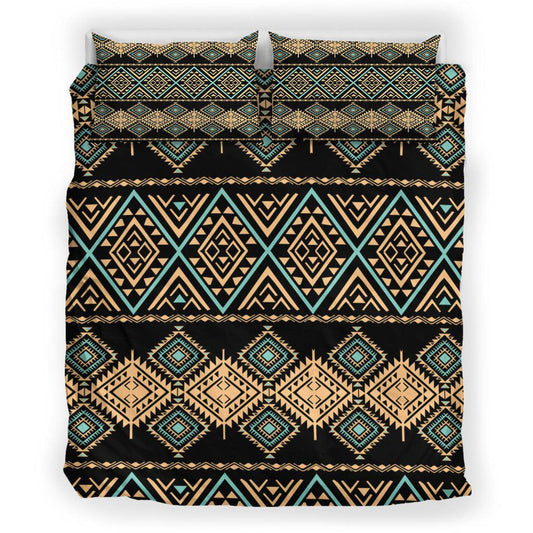 WelcomeNative Moss Green Motifs Bedding Set, 3D Bedding Set, All Over Print, Native American