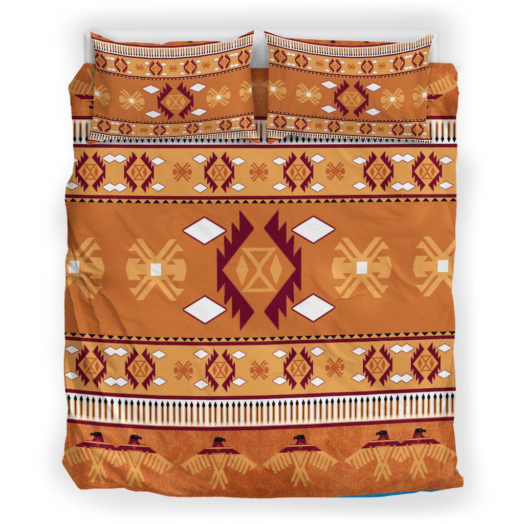 WelcomeNative Oranges Native Pattern Bedding Set, 3D Bedding Set, All Over Print, Native American