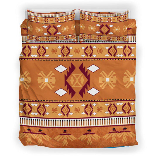 WelcomeNative Oranges Native Pattern Bedding Set, 3D Bedding Set, All Over Print, Native American