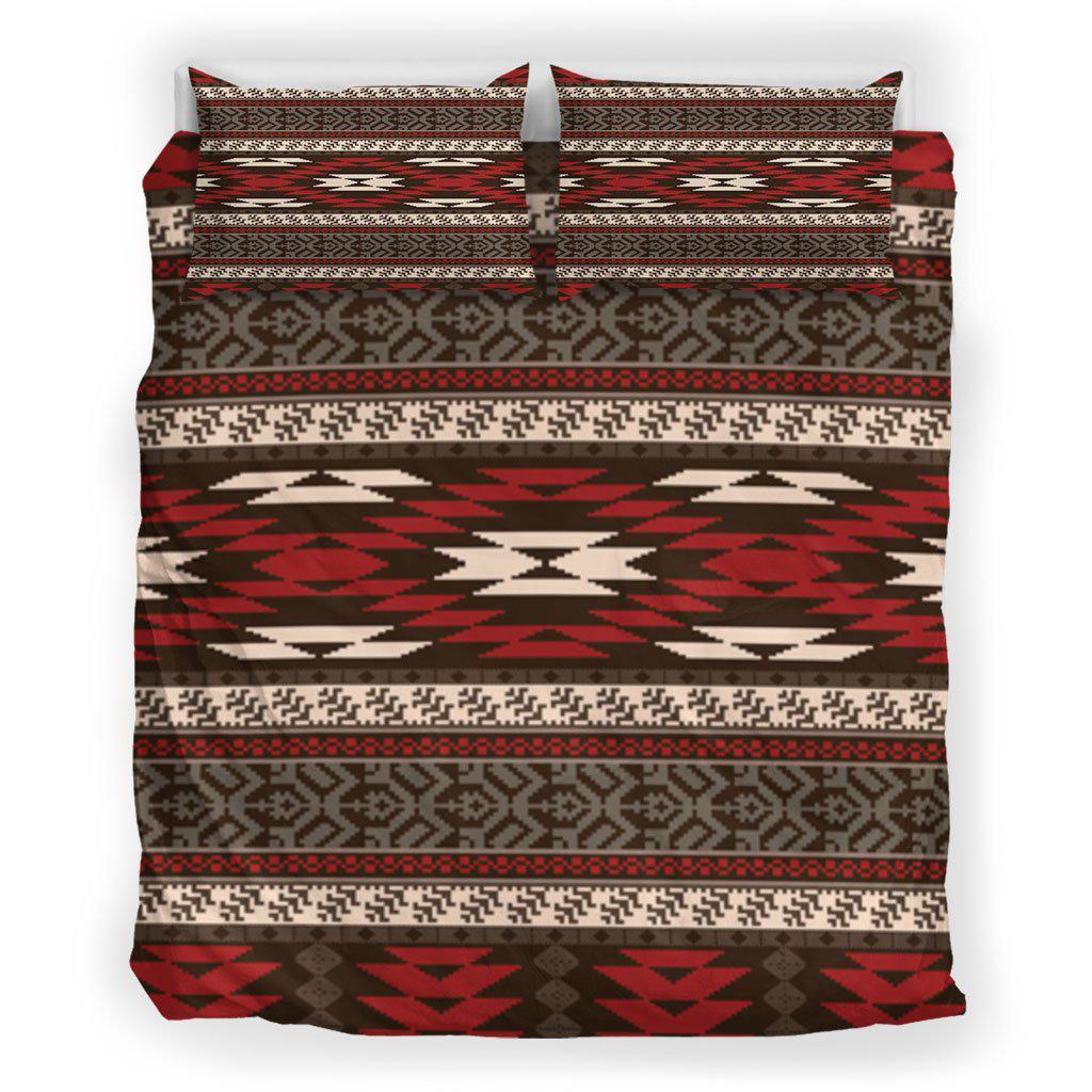 WelcomeNative Native Red Pattern Bedding Set, 3D Bedding Set, All Over Print, Native American