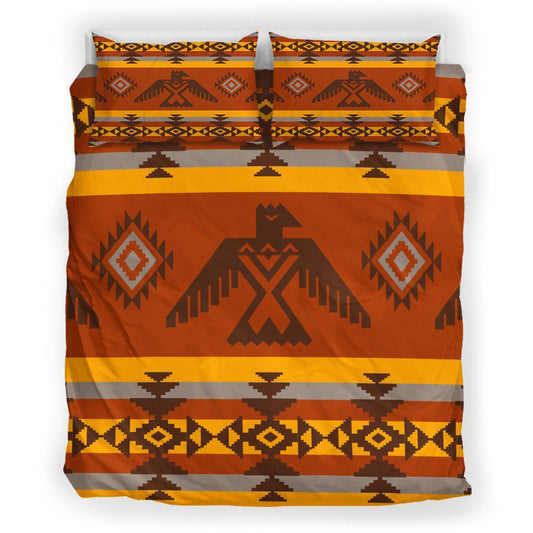 WelcomeNative Orange Native Pattern Bedding Set, 3D Bedding Set, All Over Print, Native American