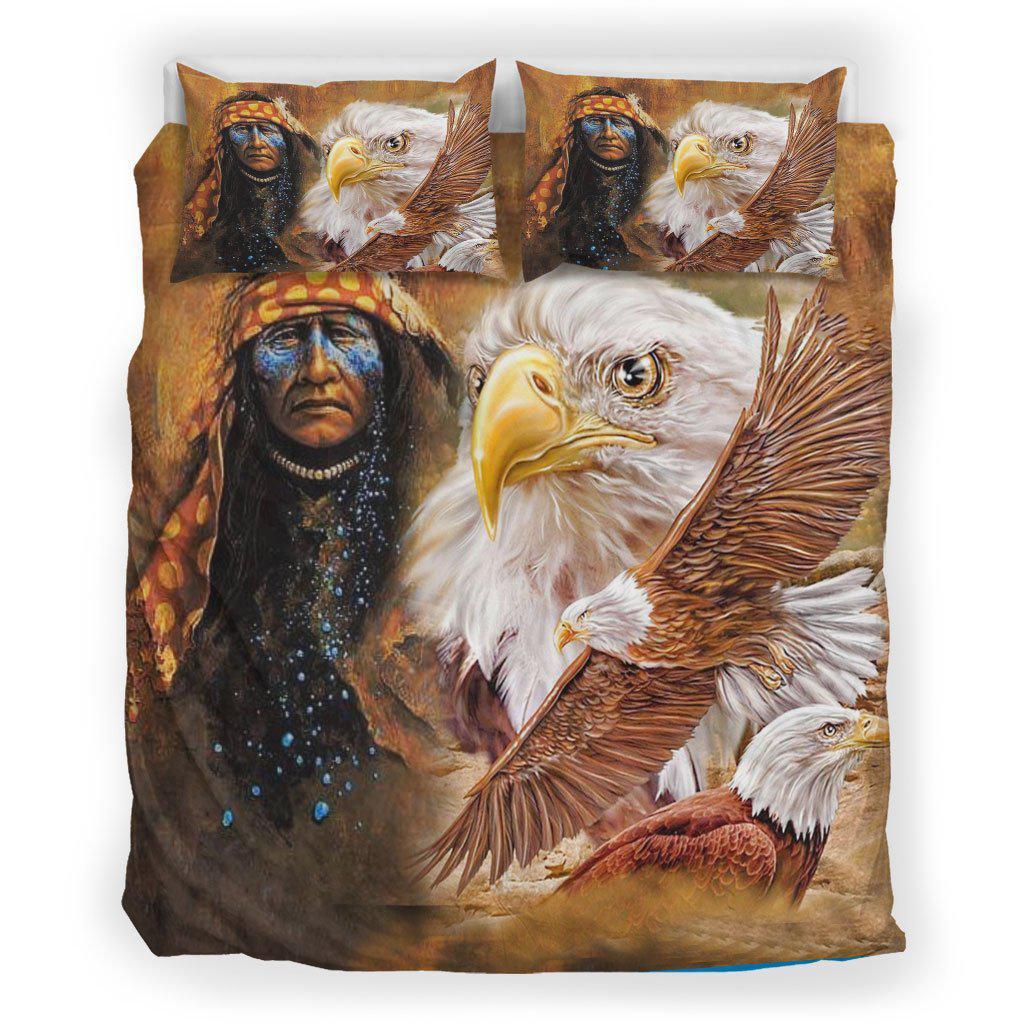 WelcomeNative Falcons & Indigenous People Bedding Set, 3D Bedding Set, All Over Print, Native American