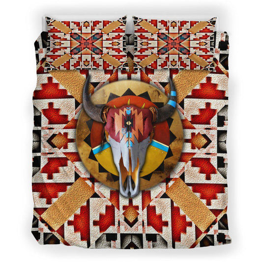 WelcomeNative Buffalo Floating Color Motifs Bedding Set, 3D Bedding Set, All Over Print, Native American