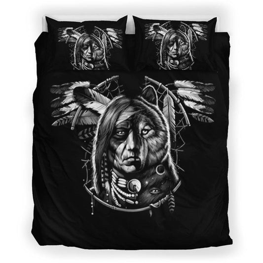 WelcomeNative Black Chief Native Bedding Set, 3D Bedding Set, All Over Print, Native American