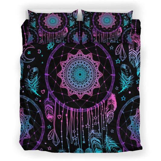 WelcomeNative Blue Purple Dream Bedding Set, 3D Bedding Set, All Over Print, Native American