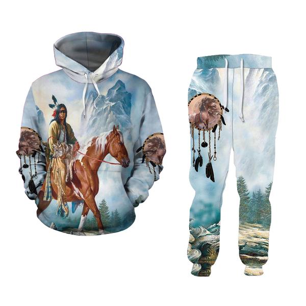 Chief Native Hoodie Long Pants 3D Set