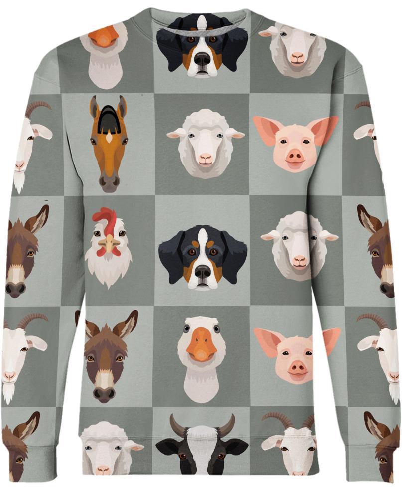 WelcomeNative Love Animals Farmer 3D Hoodie, All Over Print Hoodie, Native American