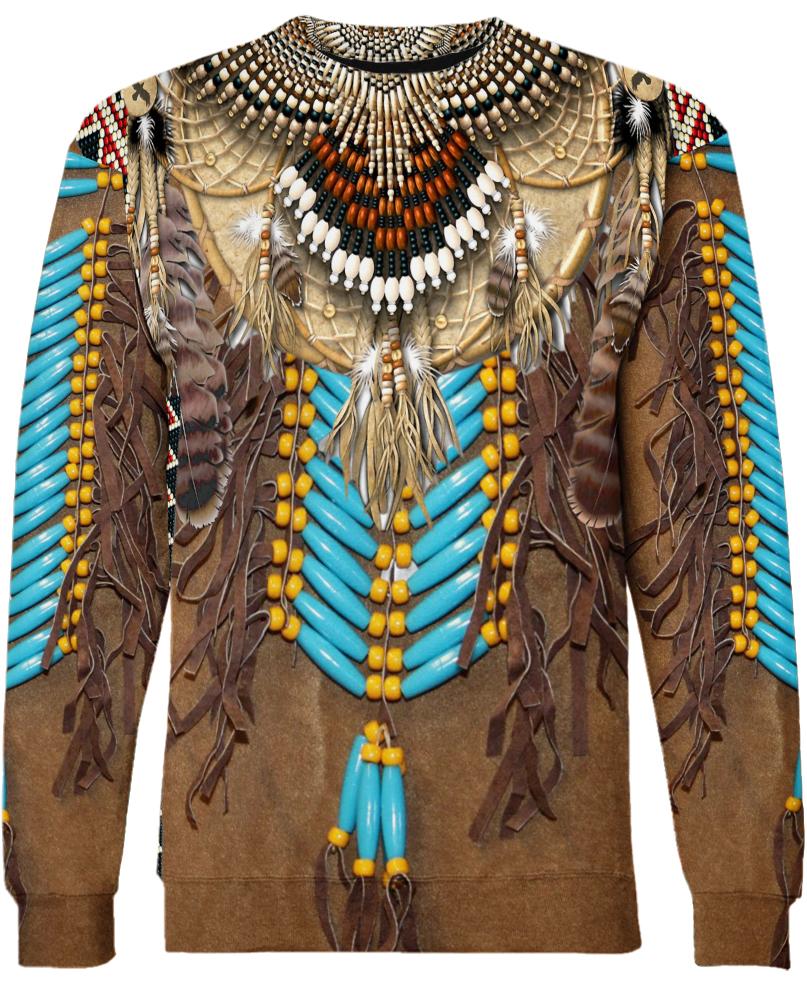 WelcomeNative Native Fringed Motifs 3D Hoodie, All Over Print Hoodie, Native American